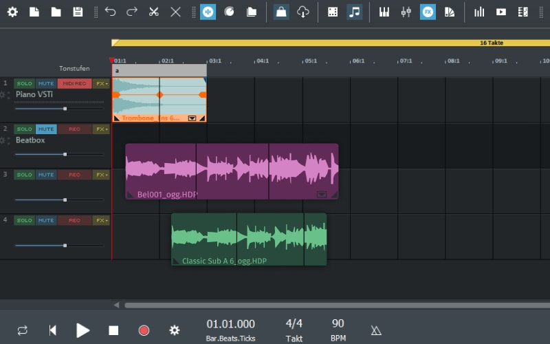 Drop them into the timeline